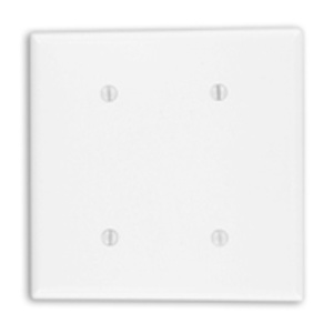 Leviton Standard Blank Wallplates 2 Gang White Thermoset Plastic Strap