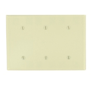 Leviton Standard Blank Wallplates 3 Gang Ivory Thermoset Plastic Strap