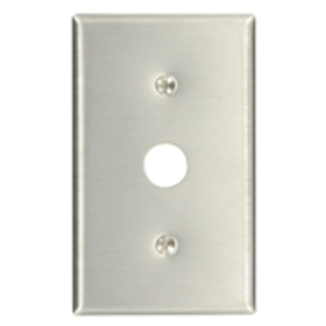 Leviton Standard Round Hole Wallplates 1 Gang 0.625 in Stainless Steel 302 Stainless Steel Strap