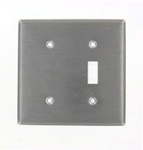 Leviton Standard Blank Toggle Wallplates 2 Gang Stainless Steel 302 Stainless Steel Strap