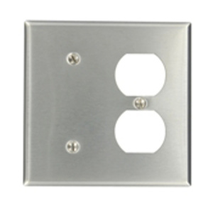 Leviton Standard Blank Duplex Wallplates 2 Gang Stainless Steel 302 Stainless Steel Strap