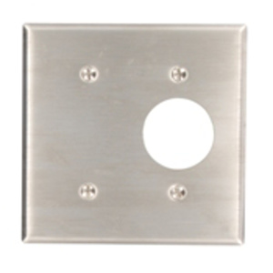 Leviton Standard Blank Round Hole Wallplates 2 Gang 1.406 in Stainless Steel 302 Stainless Steel Strap