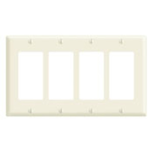 Leviton Standard Decorator Wallplates 4 Gang Ivory Nylon Device