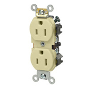 Leviton 5242 Series Duplex Receptacles 15 A 125 V 2P3W 5-15R Heavy-Duty Industrial Specification Grade Ivory<multisep/>Ivory