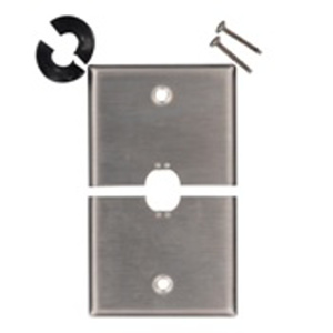 Leviton Standard Split Round Hole Wallplates 1 Gang 0.625 in Stainless Steel 302 Stainless Steel Box