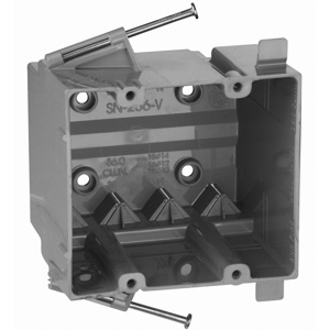 ABB Thomas & Betts Carlon® Two Gang Nail-on New Work Boxes Switch/Outlet Box Nails 3-1/8 in Nonmetallic