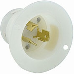 Leviton Black and White® Series Locking Flanged Inlets 15 A 125 V 2P3W L5-15P