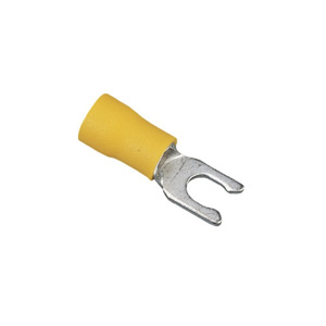 Ideal Insulated Fork Terminals 12 - 10 AWG Beveled Funnel Entry Barrel Vinyl Yellow
