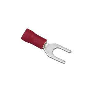 Ideal Insulated Fork Terminals 22 - 18 AWG Beveled Funnel Entry Barrel Vinyl Red