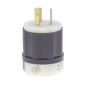 Leviton Black & White® Series Locking Plugs 15 A 250 V 2P3W L6-15P Non-Insulated Black & White® Dry Location
