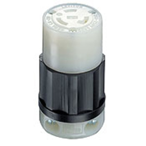 Leviton Black & White® Locking Connectors 20 A 2P3W L6-20R Non-Insulated Dry Location