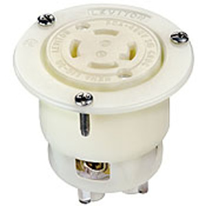 Leviton Black and White® Series Locking Flanged Receptacles 30 A 480 V 3P4W L16-30R