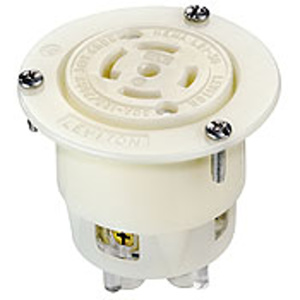 Leviton Black and White® Series Locking Flanged Receptacles 30 A 120/208 V 4P5W L21-30R
