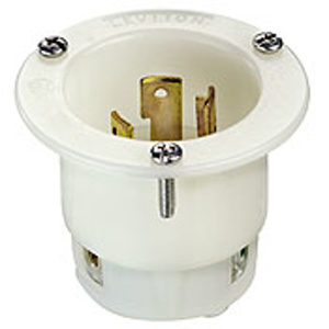Leviton Black and White® Series Locking Flanged Inlets 30 A 250 V 2P3W L6-30P