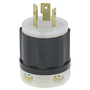 Leviton Black & White® Series Locking Plugs 20 A 480 V 2P3W L8-20P Uninsulated Black & White® Dry Location