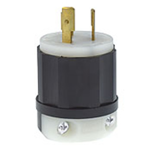 Leviton Black & White® Series Locking Plugs 20 A 125/250 V 3P3W L10-20P Uninsulated Black & White®