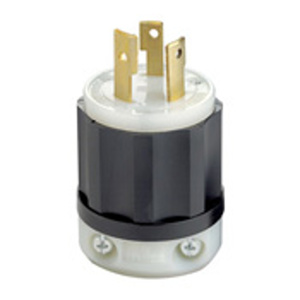 Leviton Black & White® Series Locking Plugs 30 A 125/250 V 3P3W L10-30P Non-Insulated Black & White® Dry Location