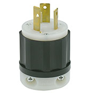 Leviton Black & White® Series Locking Plugs 30 A 480 V 2P3W L8-30P Non-Insulated Black & White® Dry Location
