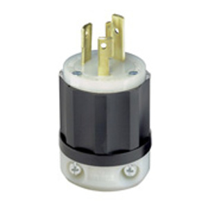 Leviton Black & White® Series Locking Plugs 30 A 2P3W L6-30P Non-Insulated Dry Location
