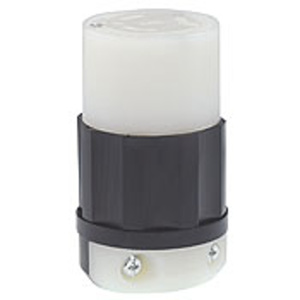 Leviton Black & White® Locking Connectors 20 A 277 V 2P3W L7-20R Uninsulated Black & White® Dry Location