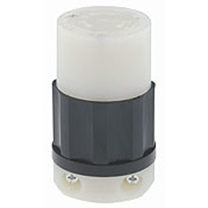 Leviton Black & White® Locking Connectors 20 A 480 V 2P3W L8-20R Uninsulated Black & White® Dry Location