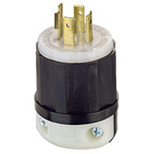 Leviton Black & White® Series Locking Plugs 20 A 3P4W L16-20P Non-Insulated Dry Location
