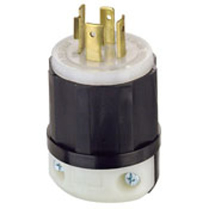 Leviton Black & White® Series Locking Plugs 20 A 120/208 V 4P4W L18-20P Uninsulated Black & White® Dry Location