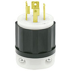 Leviton Black & White® Series Locking Plugs 30 A 3P4W L15-30P Non-Insulated Dry Location