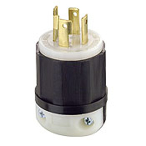 Leviton Black & White® Series Locking Plugs L16-30P 3P4W Black/White
