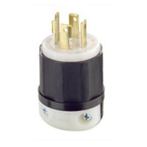 Leviton Black & White® Series Locking Plugs 30 A 600 V 3P4W L17-30P Uninsulated Black & White® Dry Location