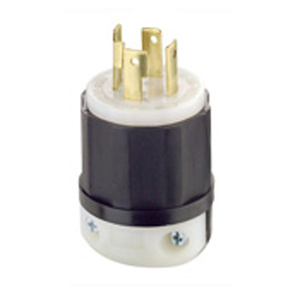 Leviton Black & White® Series Locking Plugs 30 A 277/480 V 4P4W L19-30P Uninsulated Black & White® Dry Location