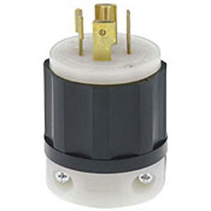 Leviton Black & White® Series Locking Plugs 20 A 120/208 V 4P5W L21-20P Uninsulated Black & White® Dry Location