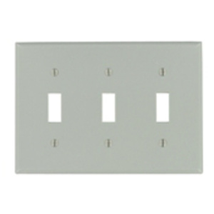 Leviton Standard Toggle Wallplates 3 Gang Gray Thermoset Plastic Device