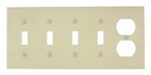 Leviton Standard Duplex Toggle Wallplates 5 Gang Ivory Metal Device