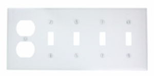 Leviton Standard Duplex Toggle Wallplates 5 Gang White Metal Device