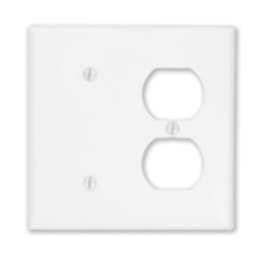 Leviton Standard Blank Duplex Wallplates 2 Gang White Metal Strap