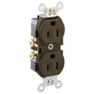 Leviton CR15 Series Duplex Receptacles 15 A 125 V 2P3W 5-15R Commercial Specification Grade Brown