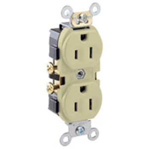 Leviton CR15 Series Duplex Receptacles 15 A 125 V 2P3W 5-15R Commercial Specification Grade Ivory<multisep/>Ivory