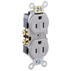 Leviton CR15 Series Duplex Receptacles 15 A 125 V 2P3W 5-15R Commercial Specification Grade Gray<multisep/>Gray