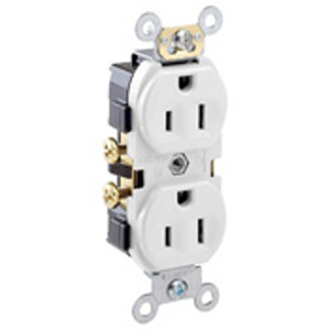 Leviton CR15 Series Duplex Receptacles 15 A 125 V 2P3W 5-15R Commercial Specification Grade White<multisep/>White