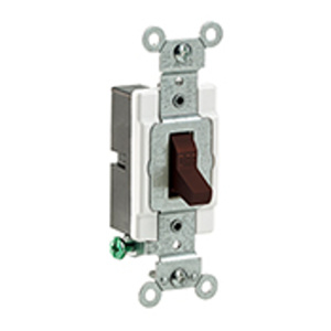 Leviton SPST Toggle Light Switches 15 A 120/277 V No Illumination Brown<multisep/>Brown