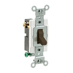Leviton 3-Way, SPST Toggle Light Switches 15 A 120/277 V No Illumination Brown<multisep/>Brown