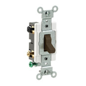 Leviton 4-Way, DPST Toggle Light Switches 20 A 120/277 V No Illumination Brown<multisep/>Brown