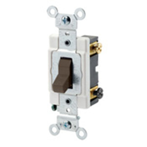 Leviton 3-Way, SPST Toggle Light Switches 20 A 120/277 V No Illumination Brown<multisep/>Brown