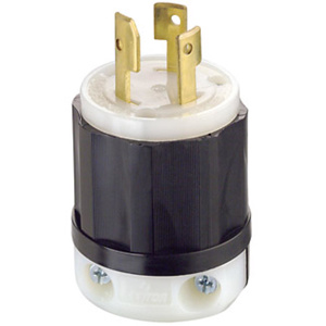 Leviton Black & White® Series Locking Plugs 30 A 125/250 V 3P3W Non-NEMA Non-Insulated Black & White® Dry Location