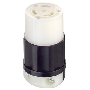 Leviton Black & White® Locking Connectors 30 A 125/250 V 3P3W Non-NEMA Non-Insulated Black & White® Dry Location