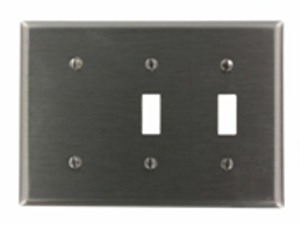 Leviton Standard Blank Toggle Wallplates 3 Gang Stainless Steel 302 Stainless Steel Strap