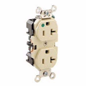 Leviton 8300 Series Duplex Receptacles 20 A 125 V 2P3W 5-20R Extra Heavy-Duty Hospital Grade Gray