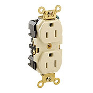 Leviton 5262 Series Duplex Receptacles 15 A 125 V 2P3W 5-15R Extra Heavy-Duty Industrial Specification Grade Ivory<multisep/>Ivory
