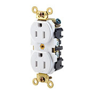 Leviton 5262 Series Duplex Receptacles 15 A 125 V 2P3W 5-15R Extra Heavy-Duty Industrial Specification Grade White